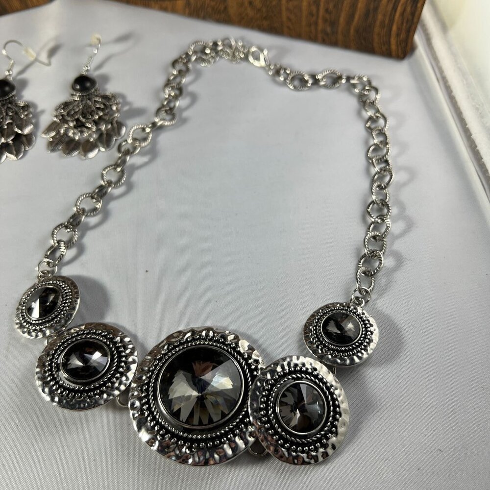 Set Of Silver-Tone & Blue Fashion Jewelry With Necklaces & Earrings For Women - Picture 8 of 8
